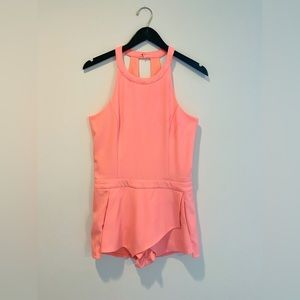 Bright coral skort romper